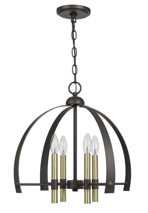 Cal Lighting FX-3713-4 Four Light Chandelier, Antique Brass/Bronze