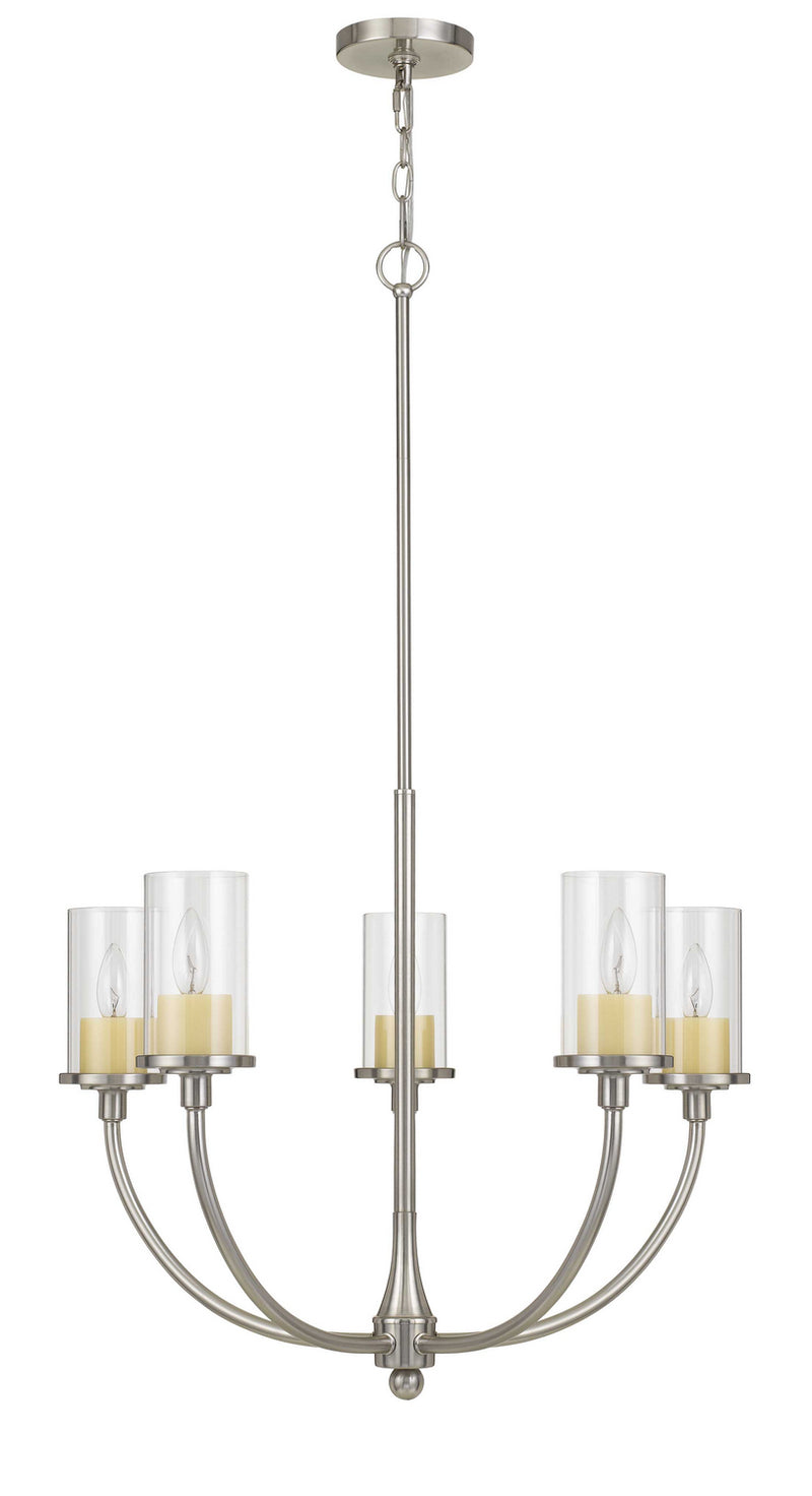 Cal Lighting FX-3714-5 Five Light Chandelier, Brushed Steel