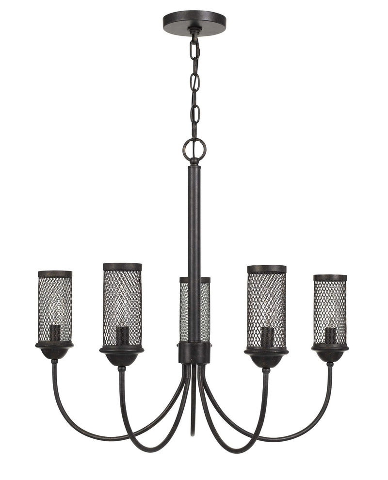 Cal Lighting FX-3715-5 Five Light Chandelier, Textured Bronze