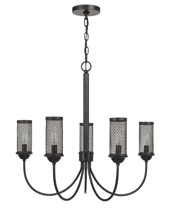 Cal Lighting FX-3715-5 Five Light Chandelier, Textured Bronze