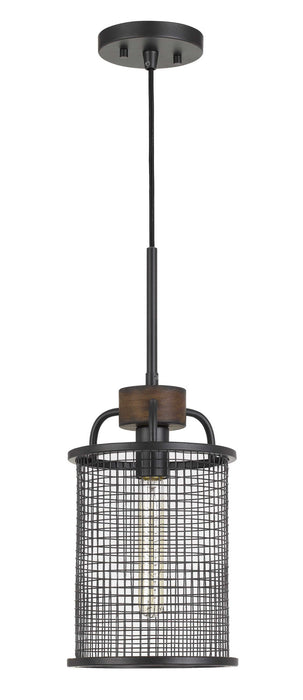 Cal Lighting FX-3720-1 One Light Chandelier, Bronze/Wood
