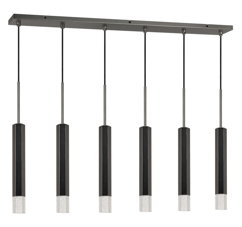 Cal Lighting FX-3723-6P-GM LED Pendant, Gun Metal