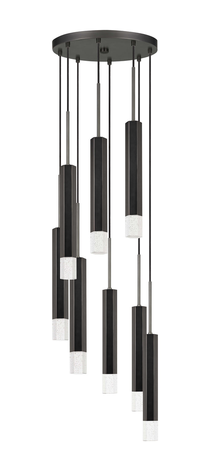 Cal Lighting FX-3723-8P-GM LED Pendant, Gun Metal