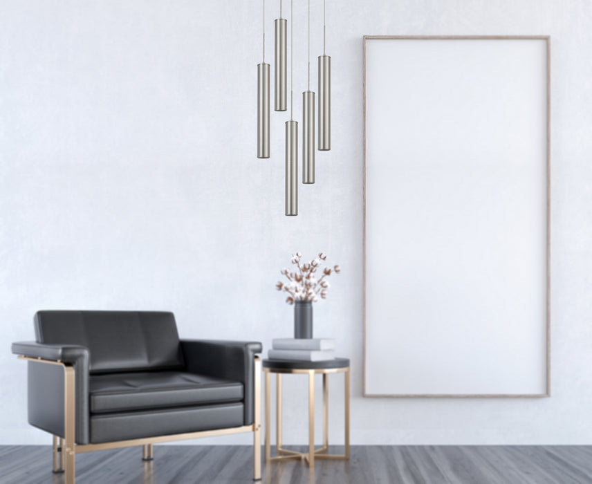 Cal Lighting UP-1116 LED Pendant, Brushed Steel