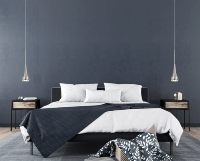 Cal Lighting UP-1117 LED Pendant, Brushed Steel