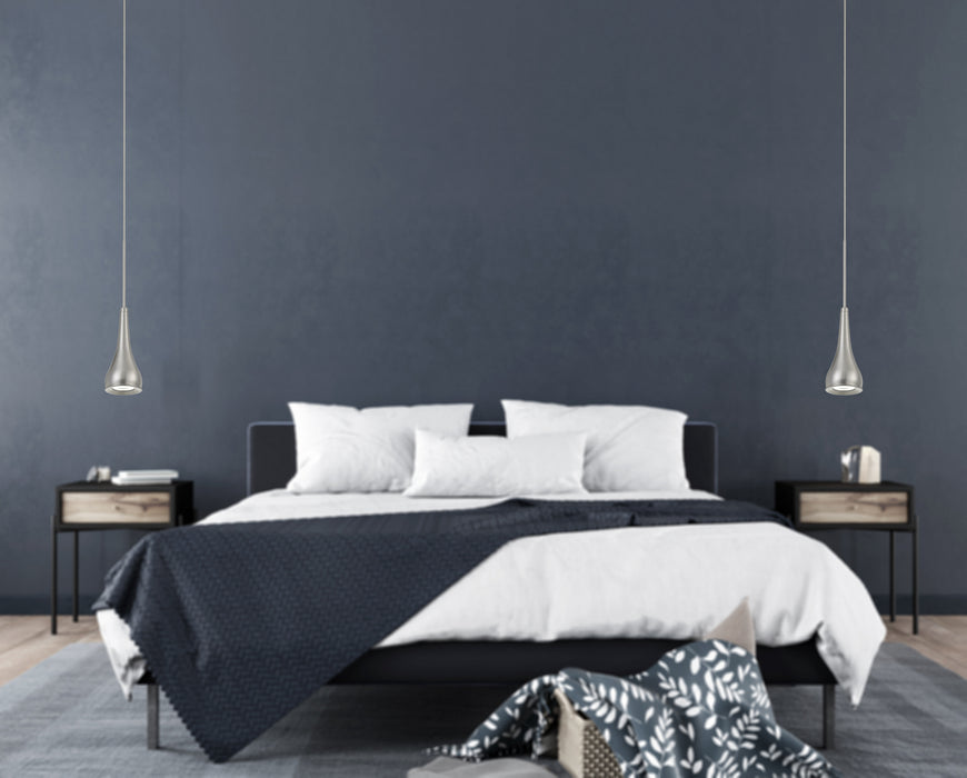 Cal Lighting UP-1117 LED Pendant, Brushed Steel