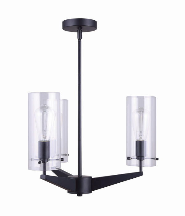 Canarm ICH759A03BK Three Light Chandelier, Black
