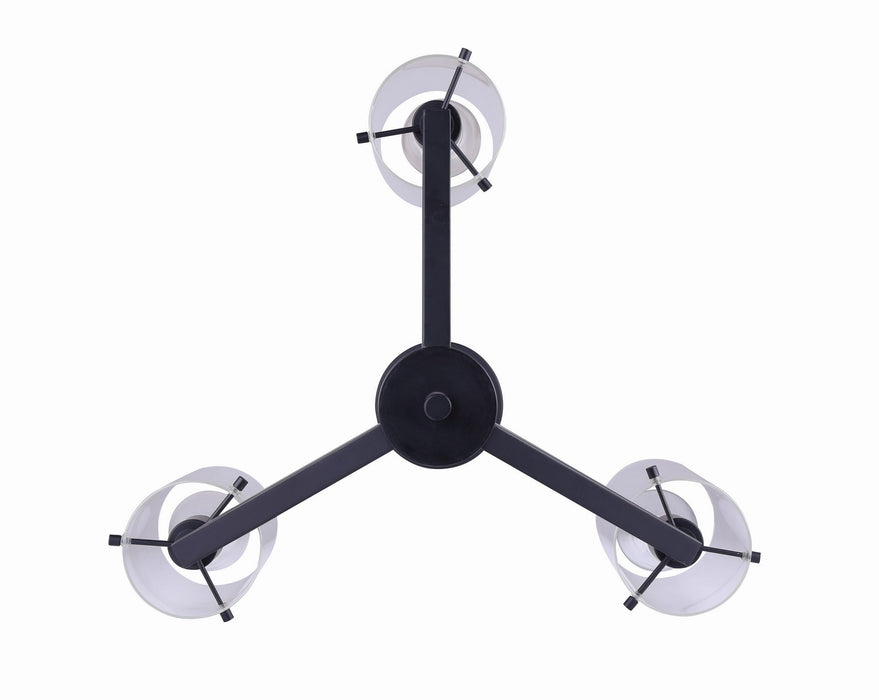 Canarm ICH759A03BK Three Light Chandelier, Black