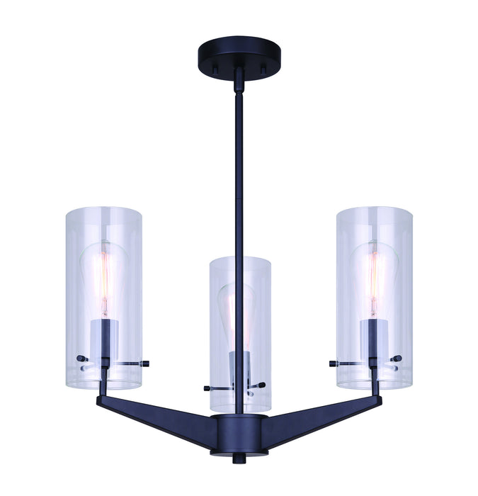 Canarm ICH759A03BK Three Light Chandelier, Black