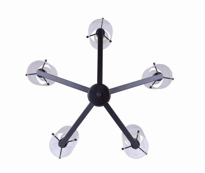Canarm ICH759A05BK Five Light Chandelier, Black