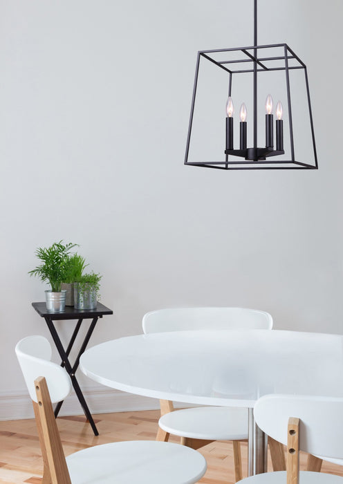 Canarm ICH763A04BK14 Four Light Chandelier, Black