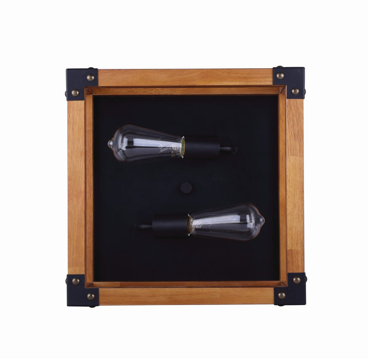 Canarm IFM756A13BKW Two Light Flush Mount, Black/Wood