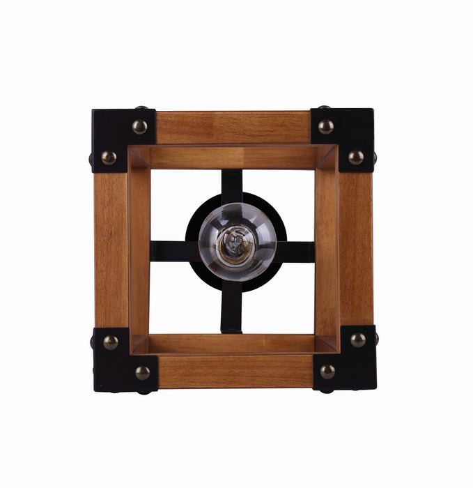 Canarm IPL756A01BKW One Light Pendant, Black/Wood