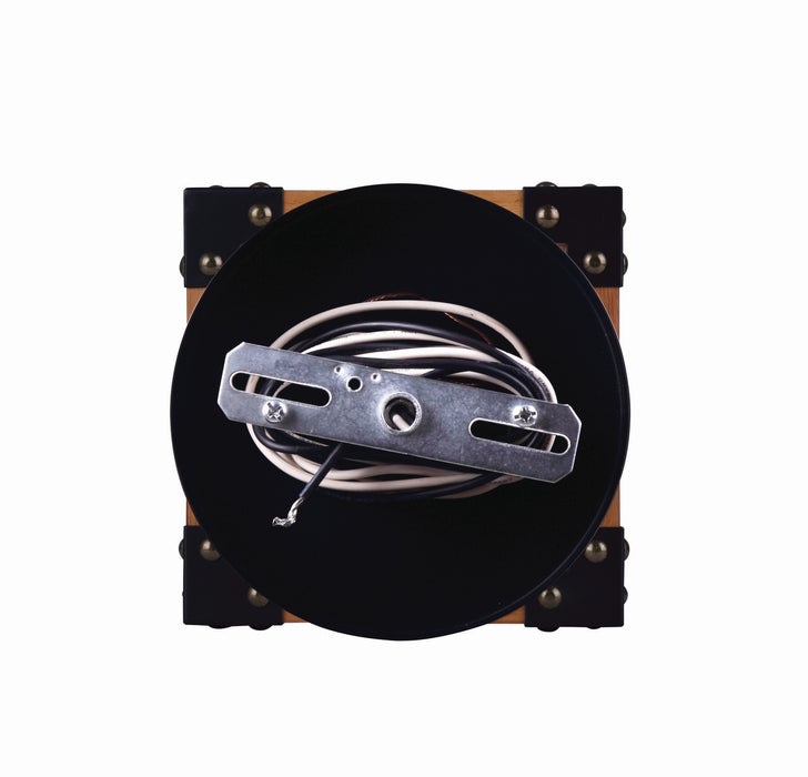Canarm IPL756A01BKW One Light Pendant, Black/Wood