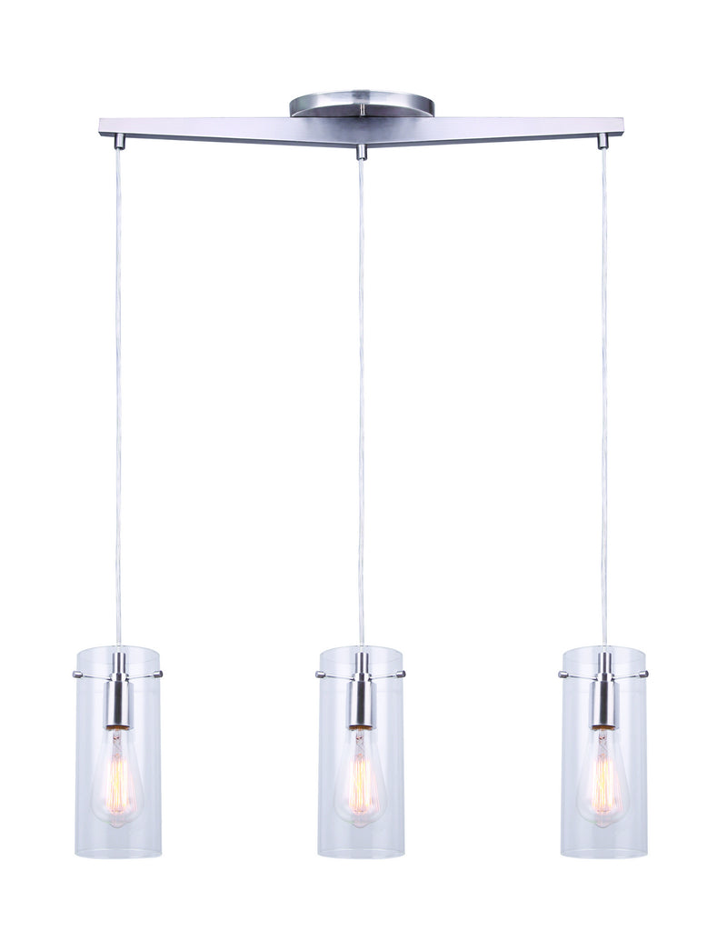 Canarm IPL759A03BN Three Light Pendant, Brushed Nickel