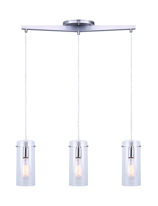 Canarm IPL759A03BN Three Light Pendant, Brushed Nickel
