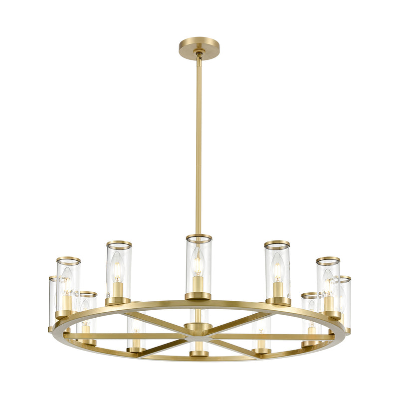 Alora CH309012NBCG 12 Light Chandelier, Clear Glass/Natural Brass