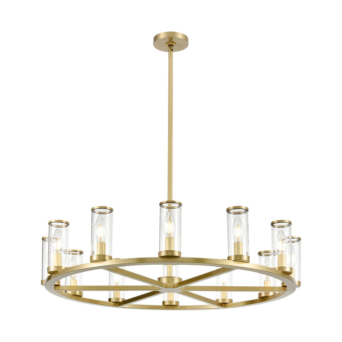 Alora CH309012NBCG 12 Light Chandelier, Clear Glass/Natural Brass