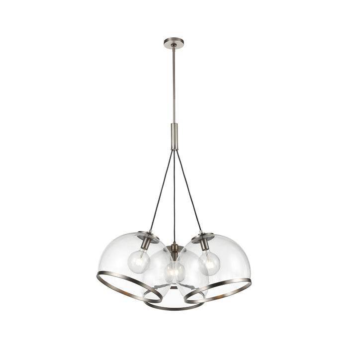 Alora PD304003ANCG Three Light Pendant, Aged Nickel/Clear Glass