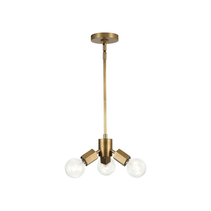Alora PD307003VB Three Light Pendant, Vintage Brass