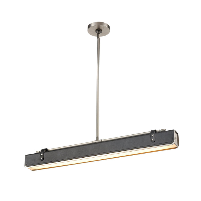 Alora PD307931ANTL LED Pendant, Aged Nickel/Tuxedo Leather