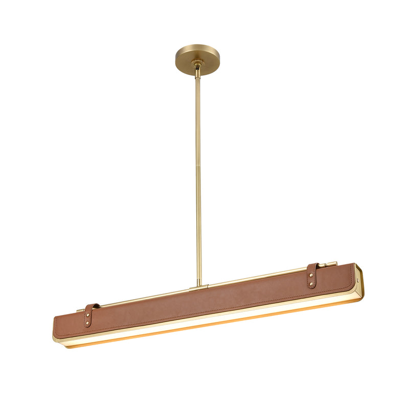 Alora PD307931VBCL LED Pendant, Vintage Brass/Cognac Leather