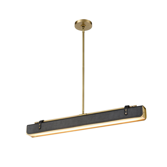 Alora PD307931VBTL LED Pendant, Vintage Brass/Tuxedo Leather