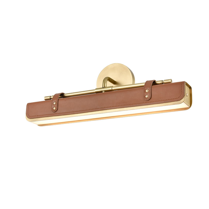 Alora WV307919VBCL LED Wall Sconce, Vintage Brass/Cognac Leather