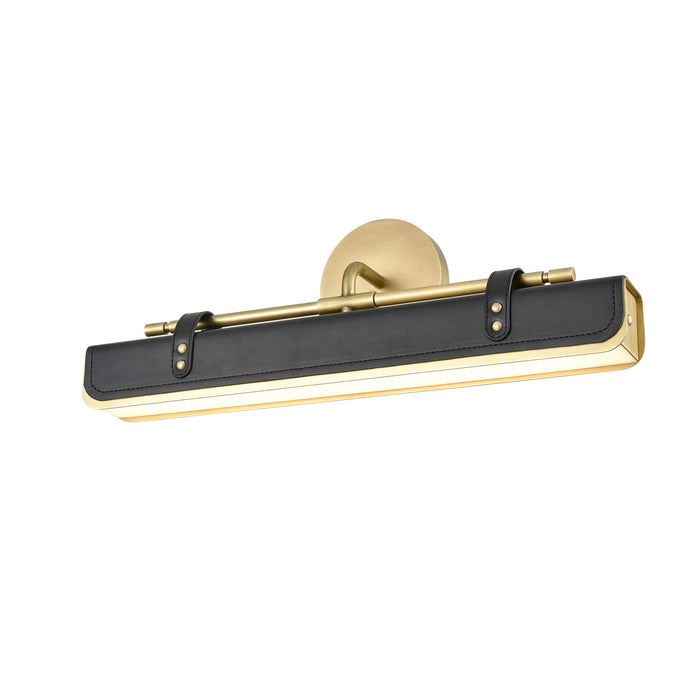 Alora WV307919VBTL LED Wall Sconce, Vintage Brass/Tuxedo Leather