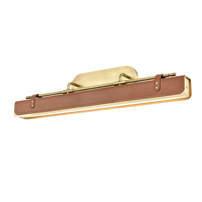 Alora WV307931VBCL LED Wall Sconce, Vintage Brass/Cognac Leather