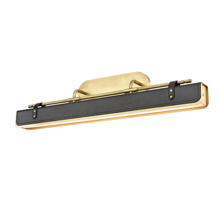 Alora WV307931VBTL LED Wall Sconce, Vintage Brass/Tuxedo Leather