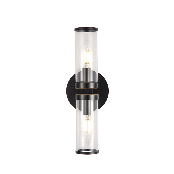 Alora WV309002UBCG Two Light Wall Sconce, Clear Glass/Urban Bronze