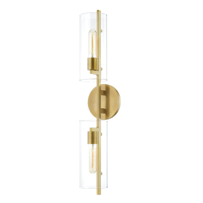 Mitzi H326102-AGB Two Light Wall Sconce, Aged Brass