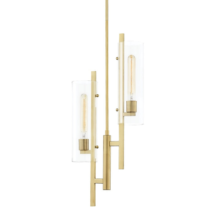 Mitzi H326702-AGB Two Light Pendant, Aged Brass