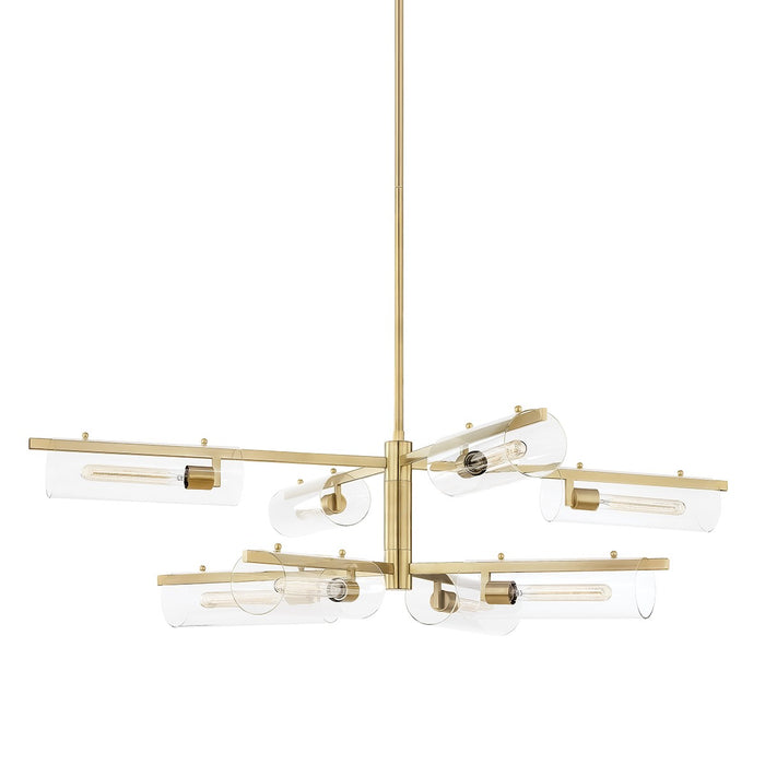 Mitzi H326808-AGB Eight Light Chandelier, Aged Brass