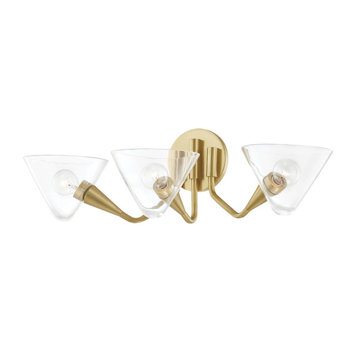Mitzi H327103-AGB Three Light Bath and Vanity, Aged Brass