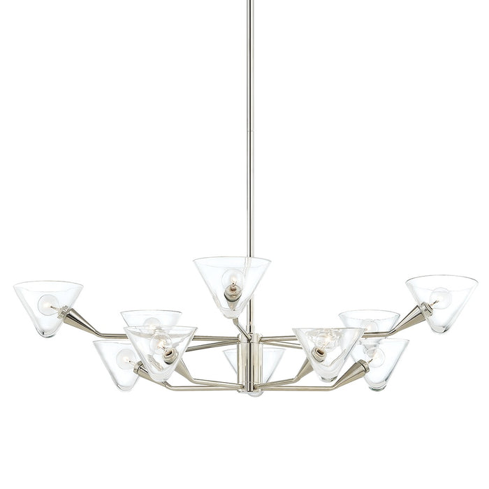 Mitzi H327810-PN Ten Light Chandelier, Polished Nickel