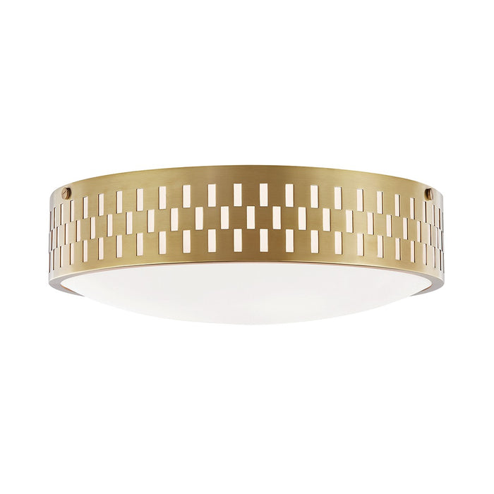 Mitzi H329503L-AGB Three Light Flush Mount, Aged Brass