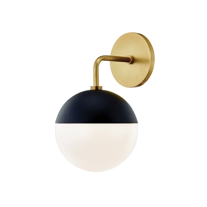 Mitzi H344101-AGB/BK One Light Wall Sconce, Aged Brass/Black