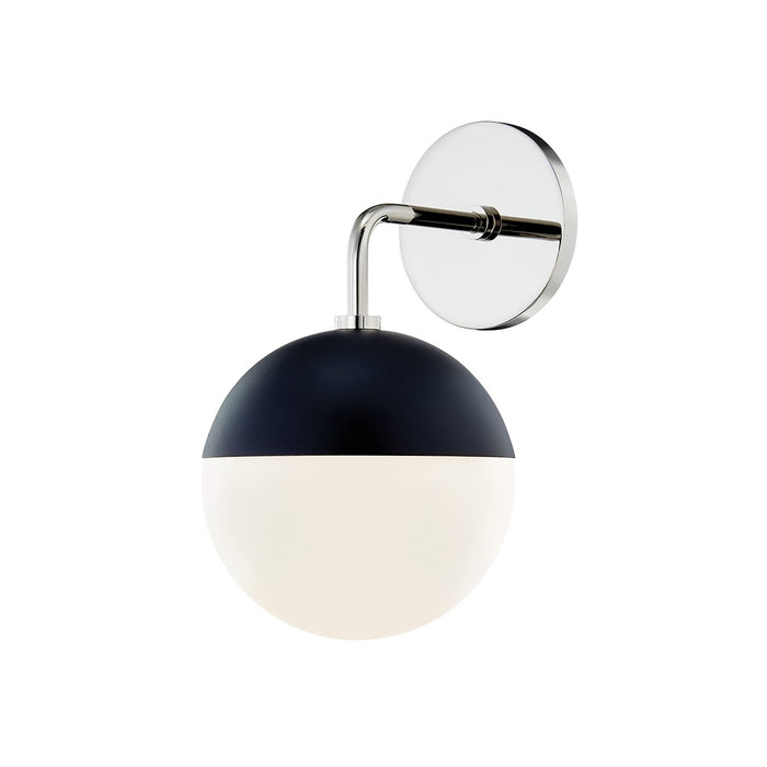 Mitzi H344101-PN/BK One Light Wall Sconce, Polished Nickel/Black