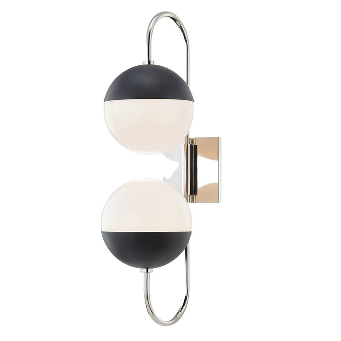 Mitzi H344102B-PN/BK Two Light Wall Sconce, Polished Nickel/Black
