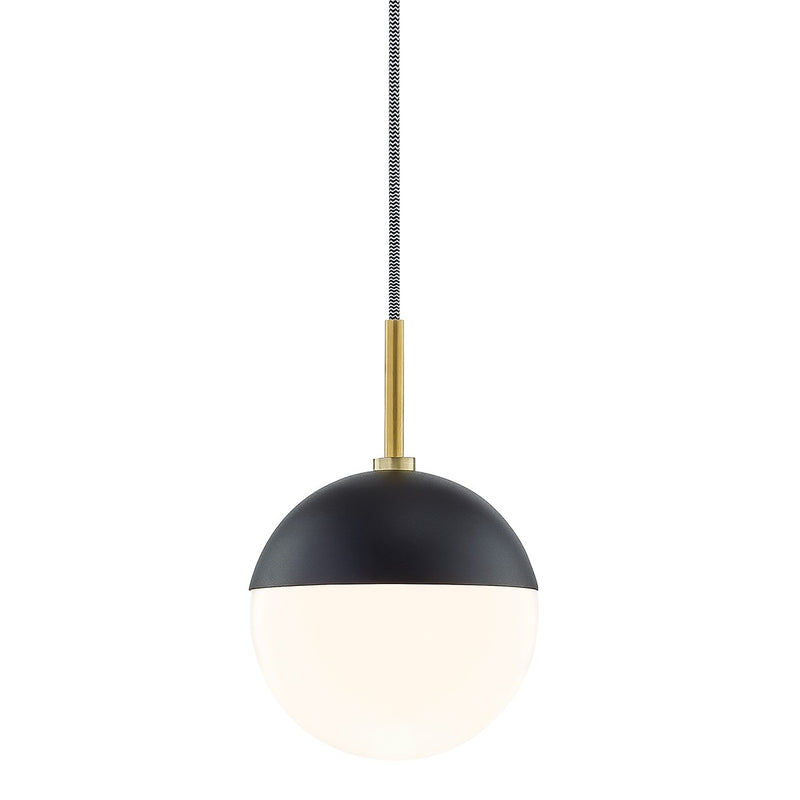 Mitzi H344701-AGB/BK One Light Pendant, Aged Brass/Black