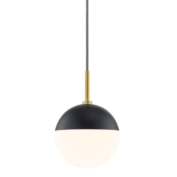Mitzi H344701-AGB/BK One Light Pendant, Aged Brass/Black
