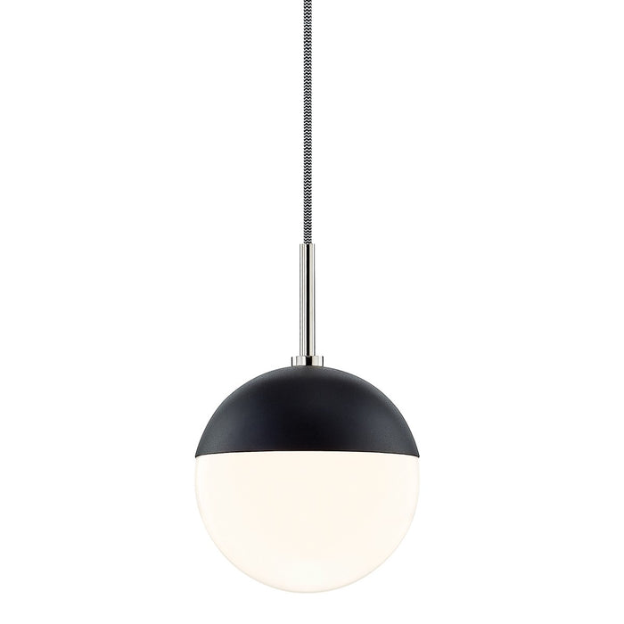 Mitzi H344701-PN/BK One Light Pendant, Polished Nickel/Black