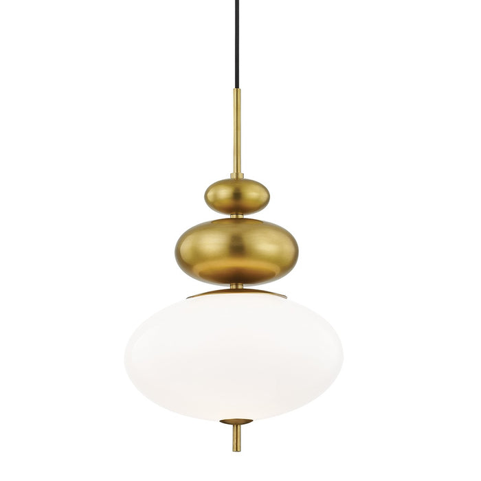 Mitzi H347701-AGB One Light Pendant, Aged Brass