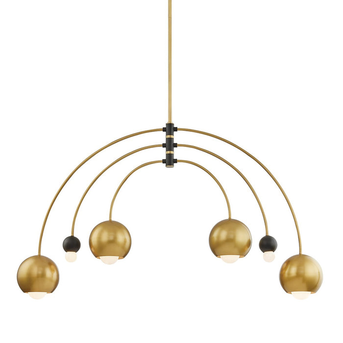 Mitzi H348806-AGB/BK Six Light Chandelier, Aged Brass/Black