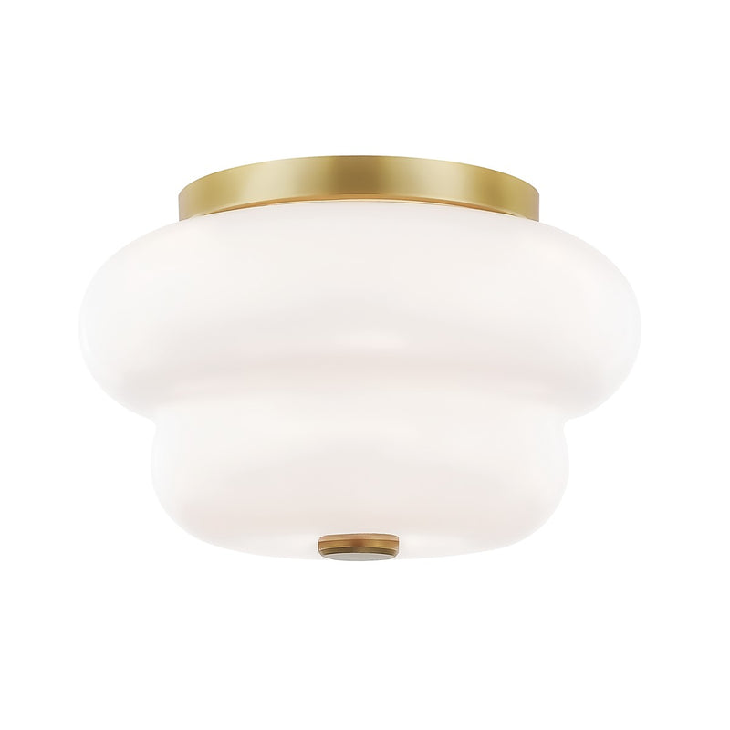 Mitzi H350502-AGB Two Light Flush Mount, Aged Brass