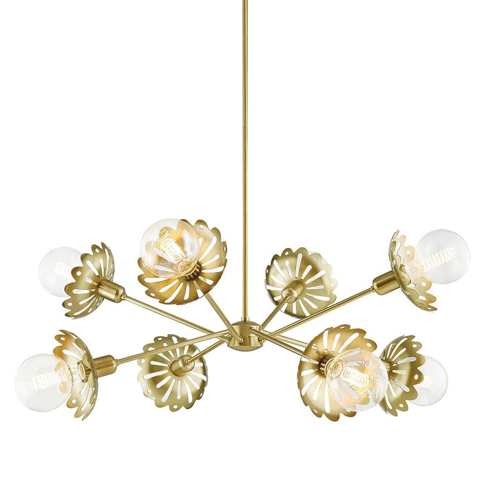 Mitzi H353808-AGB Eight Light Chandelier, Aged Brass