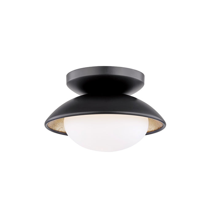 Mitzi H368601S-BLK/GL LED Semi Flush Mount, Black Lustro/Gold Leaf Combo