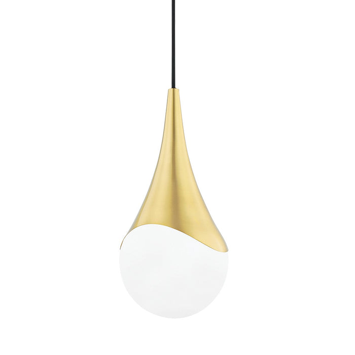 Mitzi H375701S-AGB One Light Pendant, Aged Brass